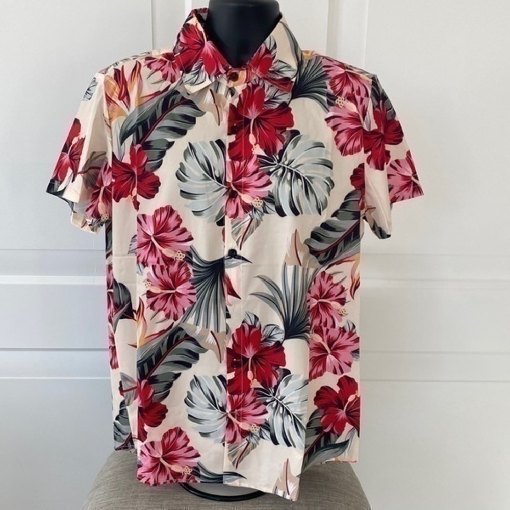Tropical Button down short sleeve M